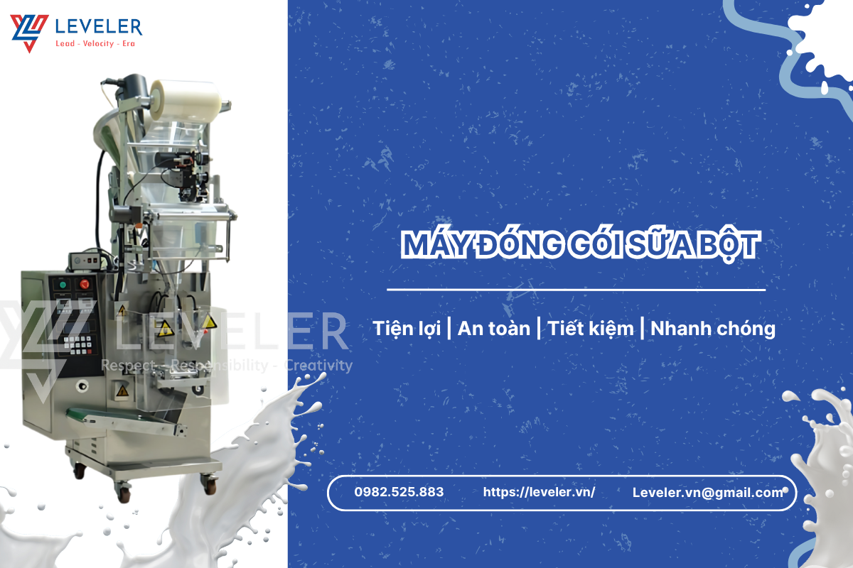 Máy đóng gói sữa bột Leveler. Liên hệ ngay để được tư vấn
